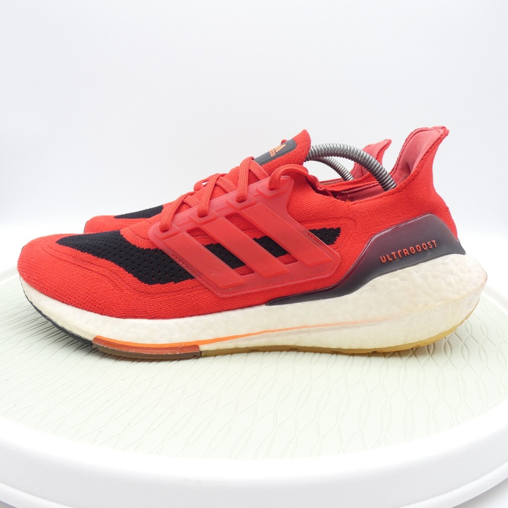 Adidas Ultraboost 21 Solar Red Core Black Running Shoes FY0387 Mens Size 11